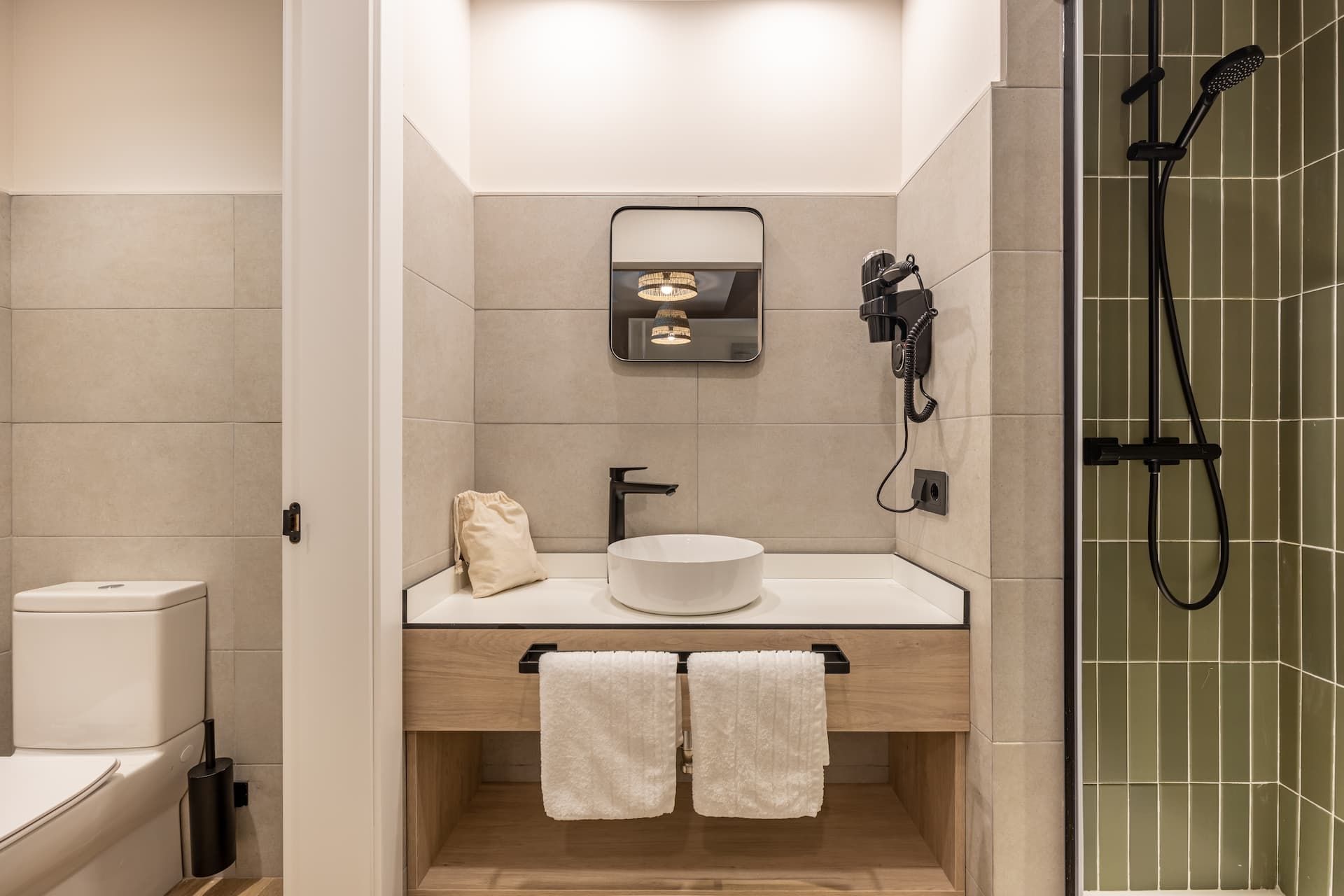 Bed in a 4-bed room with an ensuite bathroom