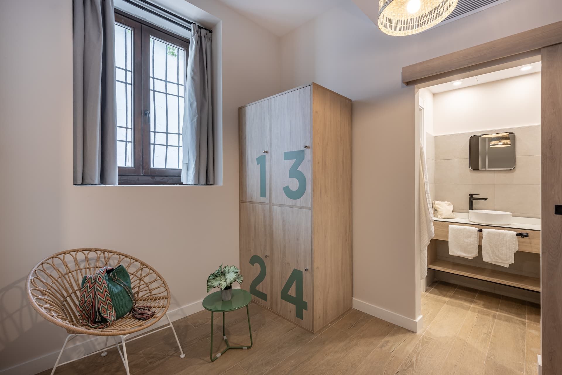 Bed in a 4-bed room with an ensuite bathroom