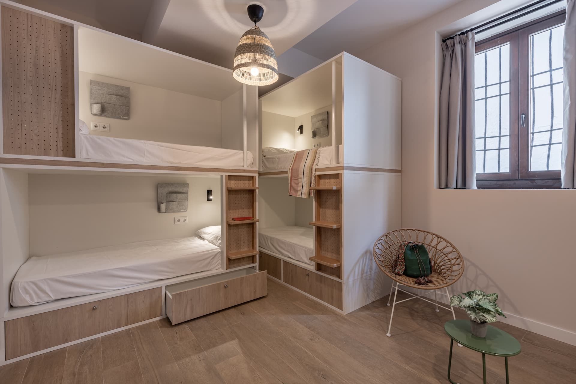 Bed in a 4-bed room with an ensuite bathroom