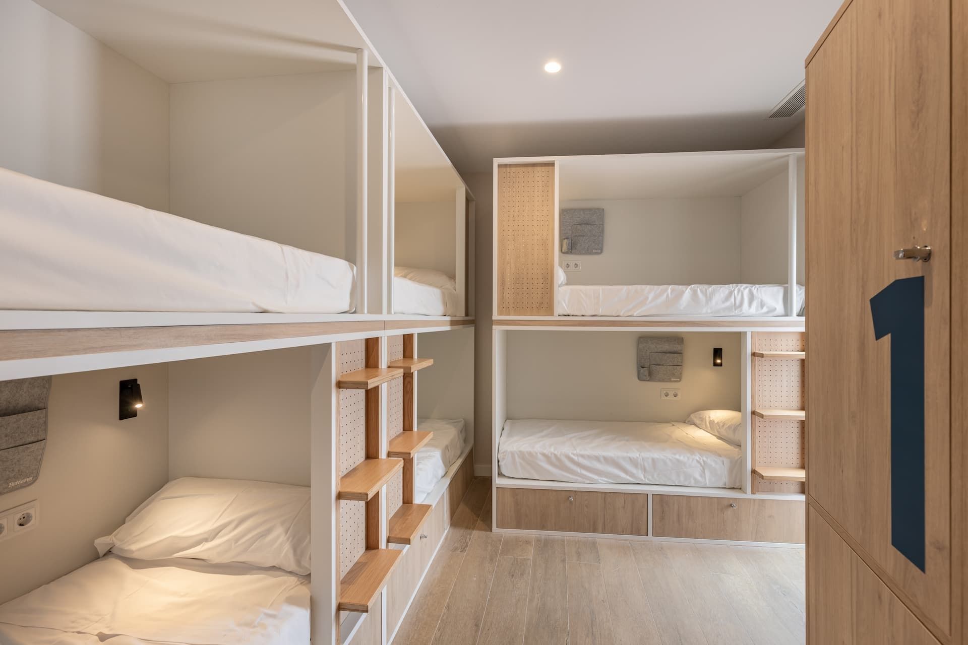 Bed in a shared 6-bed room with a private bathroom